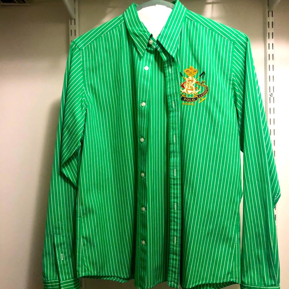 Ralph Lauren Green Polo Button-down Top